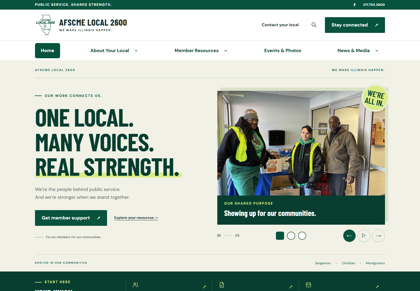 Local 2600 redesigned homepage captured from the live site